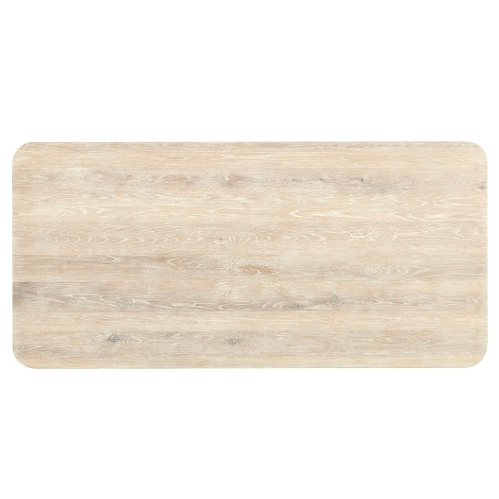 Travelle Cream Washed Oak Wood Rectangle Dining Table 84"