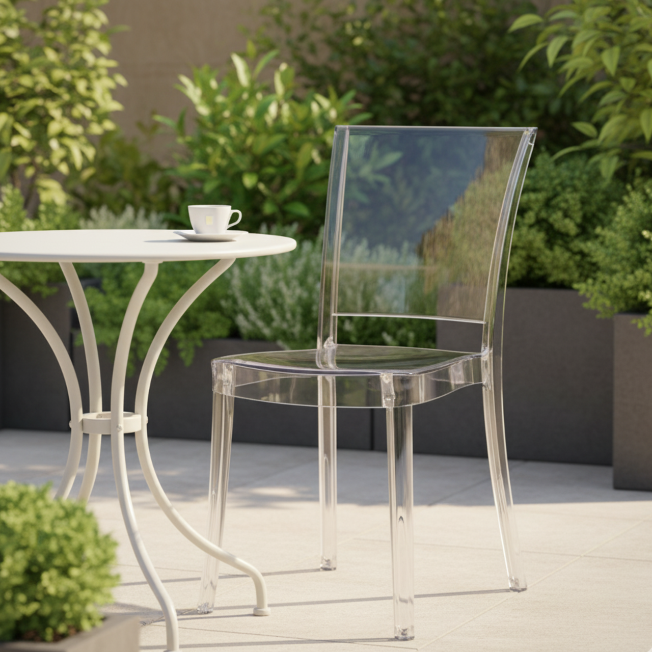 Cristalia Transparent Stacking Dining Side Chair