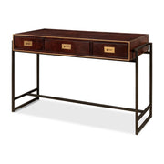 Old Brown Leather Desk by Sarreid Ltd