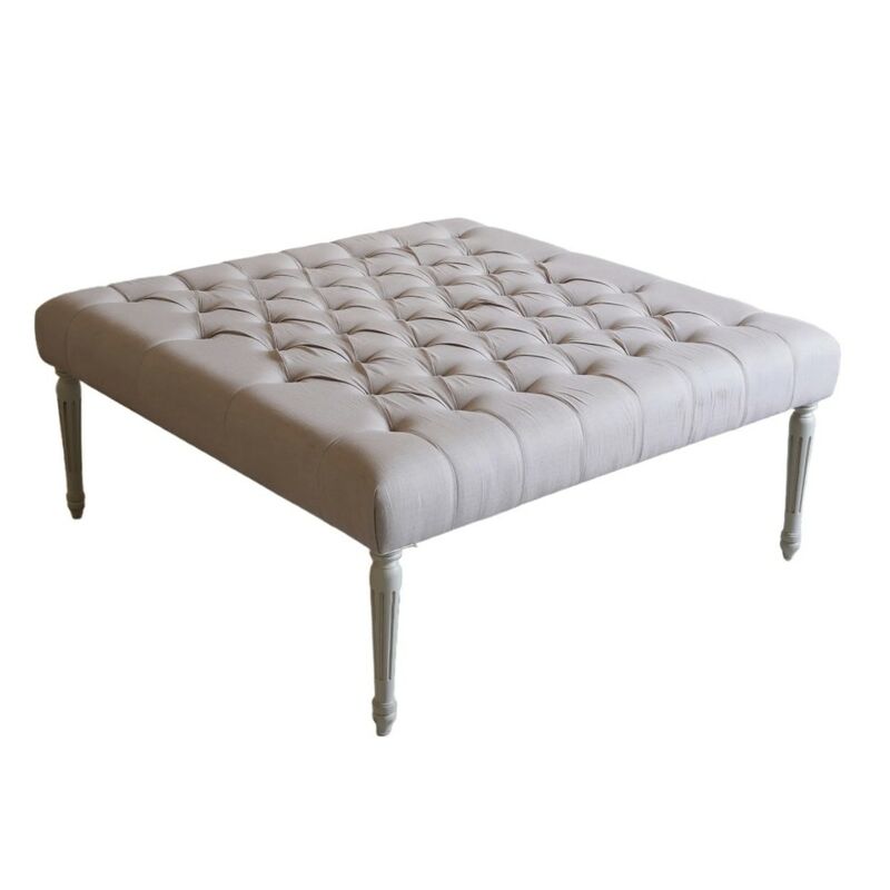 Gustavian Late 19th Century Tufted Ottoman by Furniture Classics at ZIN Home