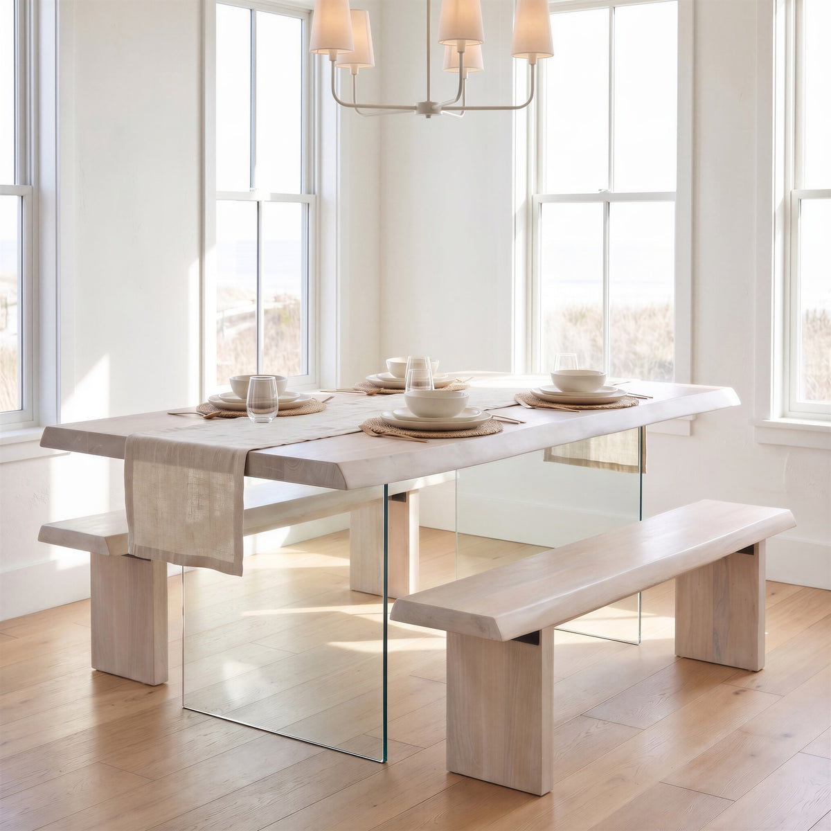 Brooks Bench 65" - White Wash Frame by Urbia - detail 7