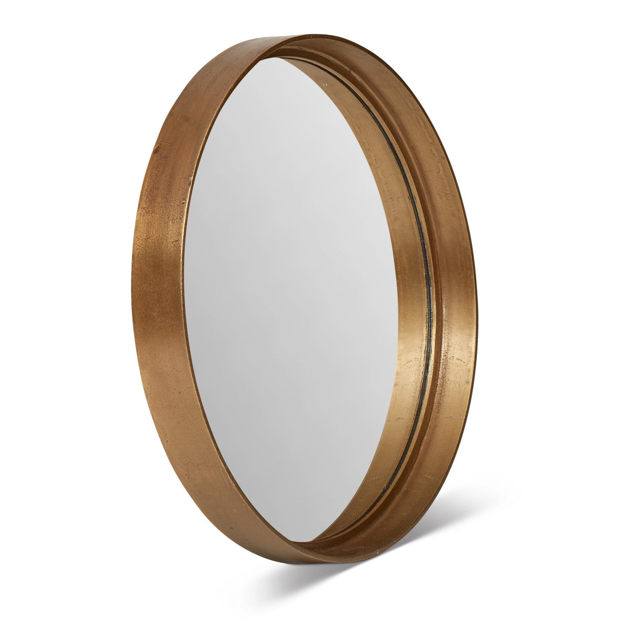 Elements - Samar Round Mirror - 23"Dia. - Antique Brass