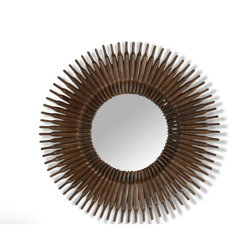 Inaya Hand Carved Wood Mirror 36” by Furniture Classics at ZIN Home