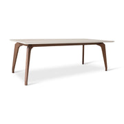 Modern Brazilian Giane Dining Table Nogal Base Off White Top 86.5"W x 43.5"D x 30"H by Urbia - product view