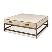 Gideon Shagreen Sq.Coffee Table, White by Sarreid Ltd