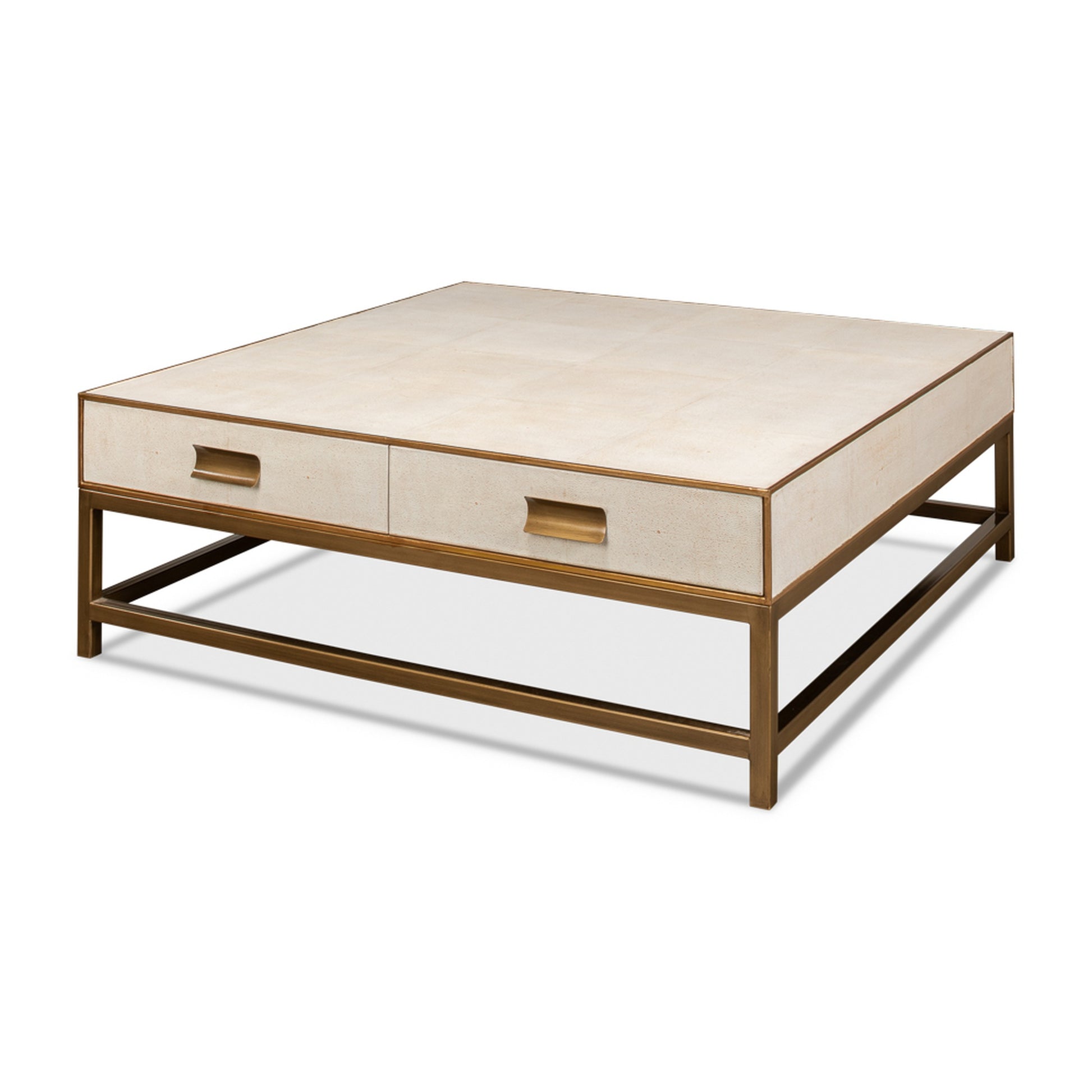 Gideon Shagreen Sq.Coffee Table, White by Sarreid Ltd