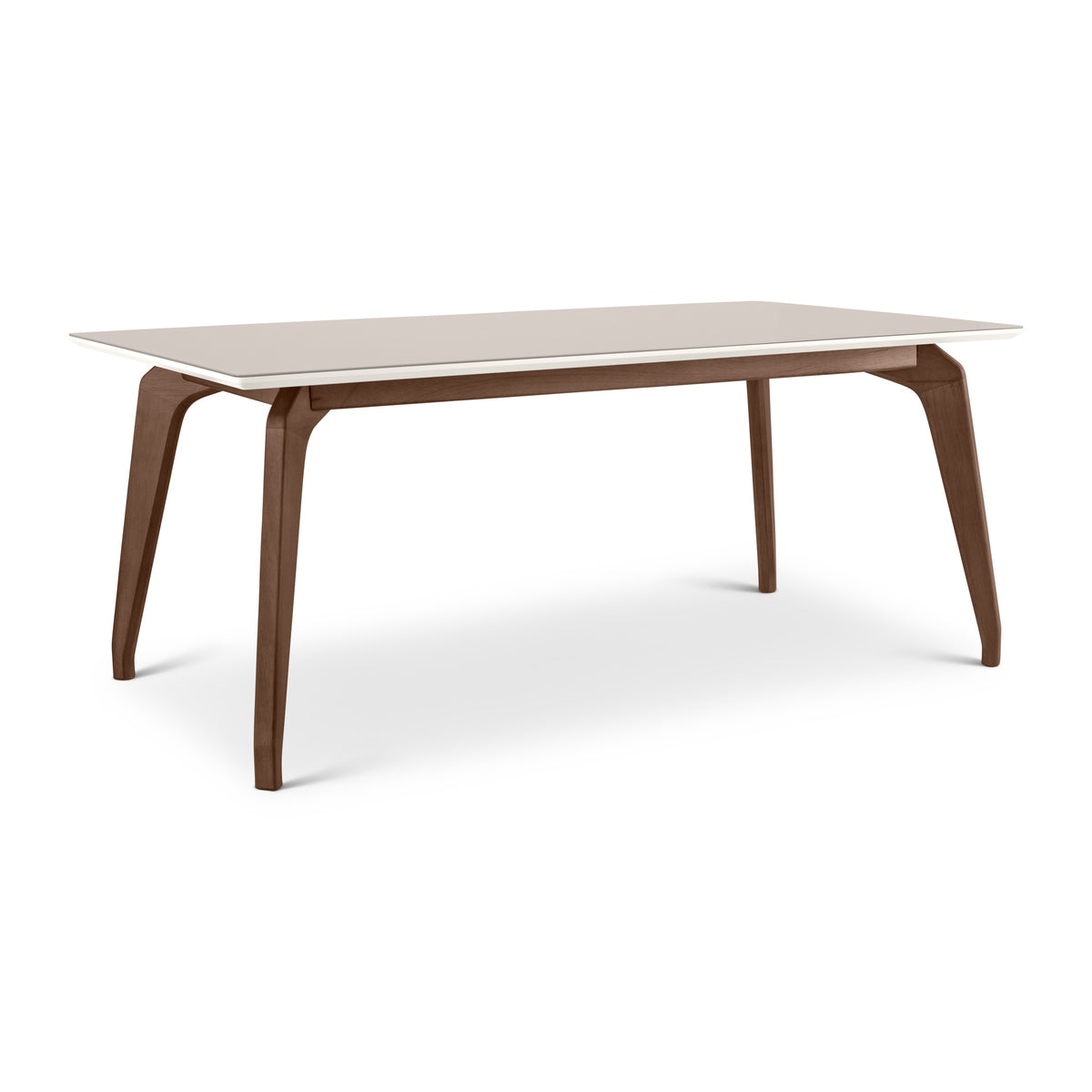 Giane Glass Top Dining Table Off White, Nogal, 71" by Urbia - detail 4