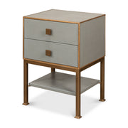 Gillian Two Drawer Nightstand, Storm Gry by Sarreid Ltd