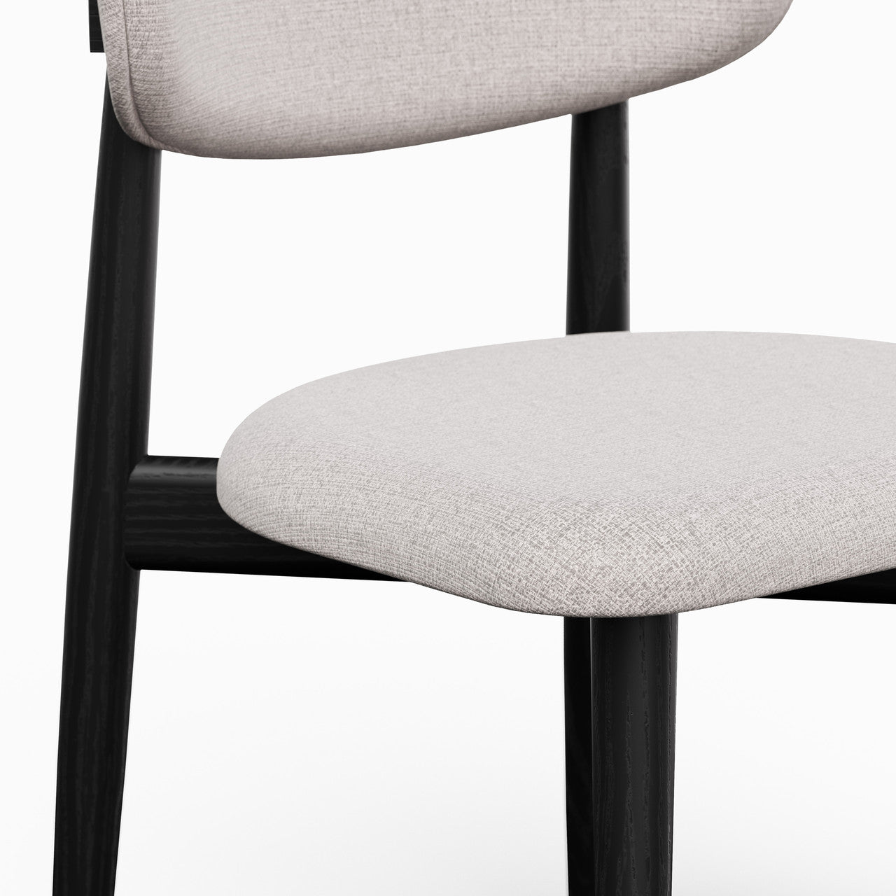 Modern Brazilian - Lucia Side Chair - Harvest Jute Upholstery - Ebano Frame