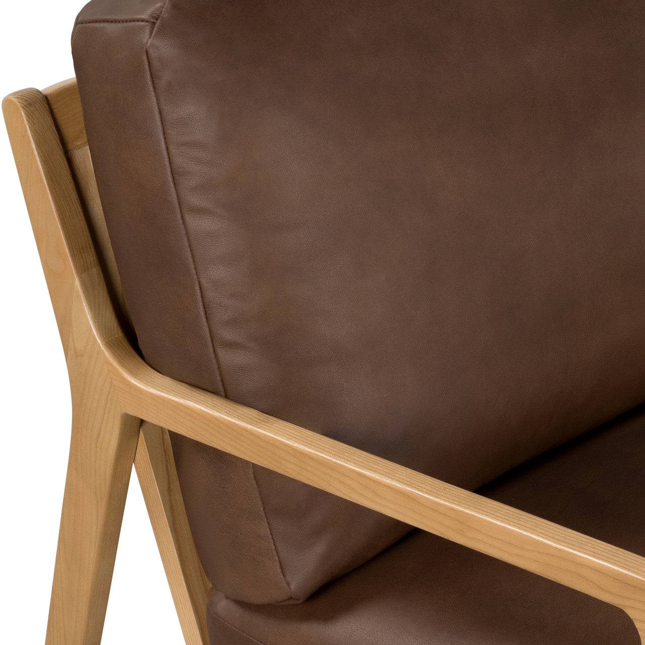 Metro - Carmelo Genuine Leather Accent Chair - Oak/Brown Genuine Leather
