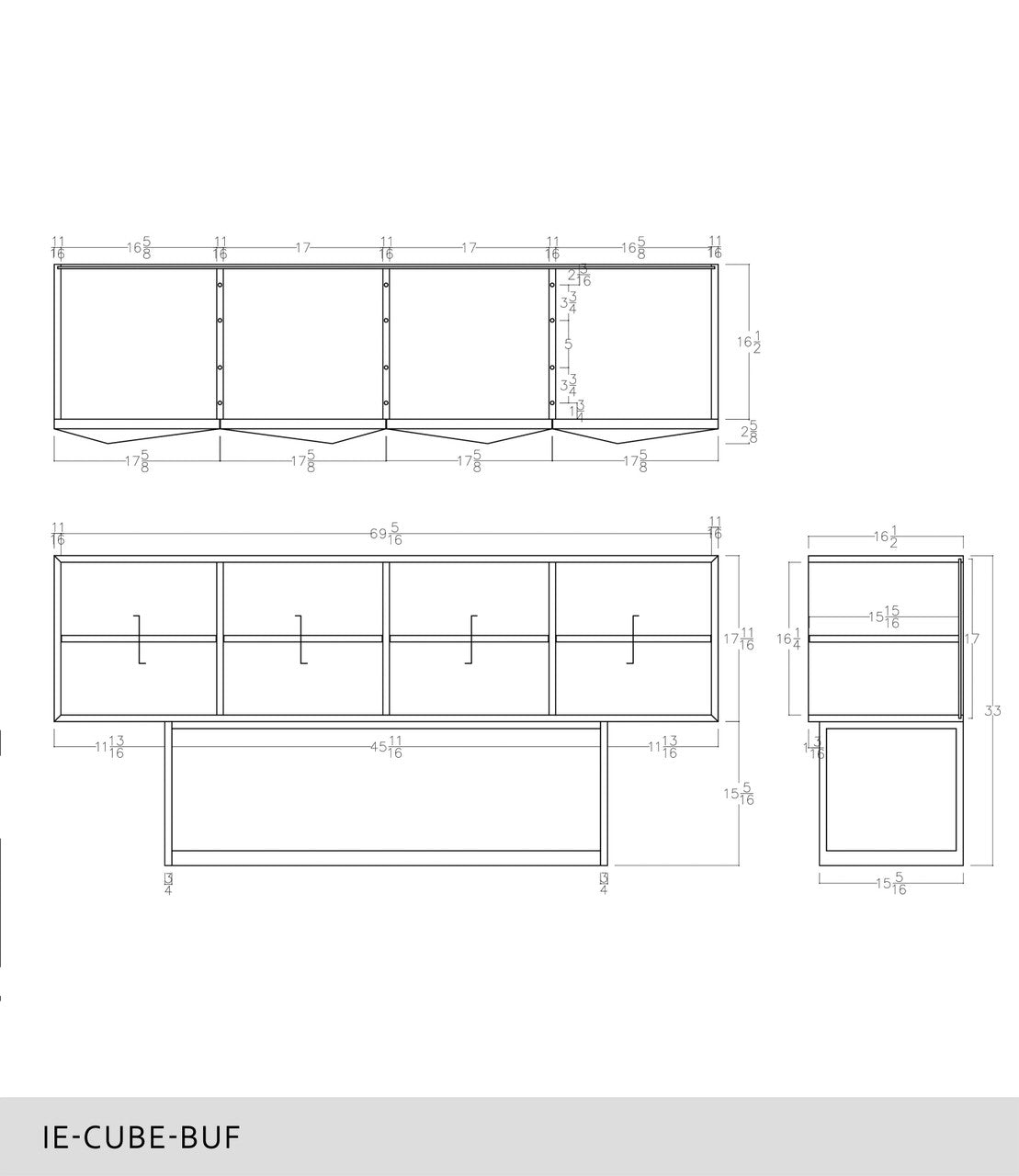 IE Series - Cube Buffet - Walnut