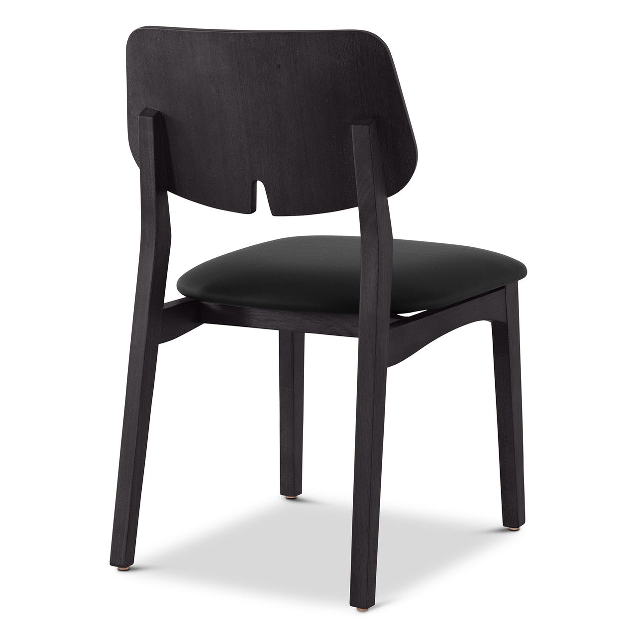 Modern Brazilian - Beth - Side Chair - Shimmy Black Seat - Ebano Frame
