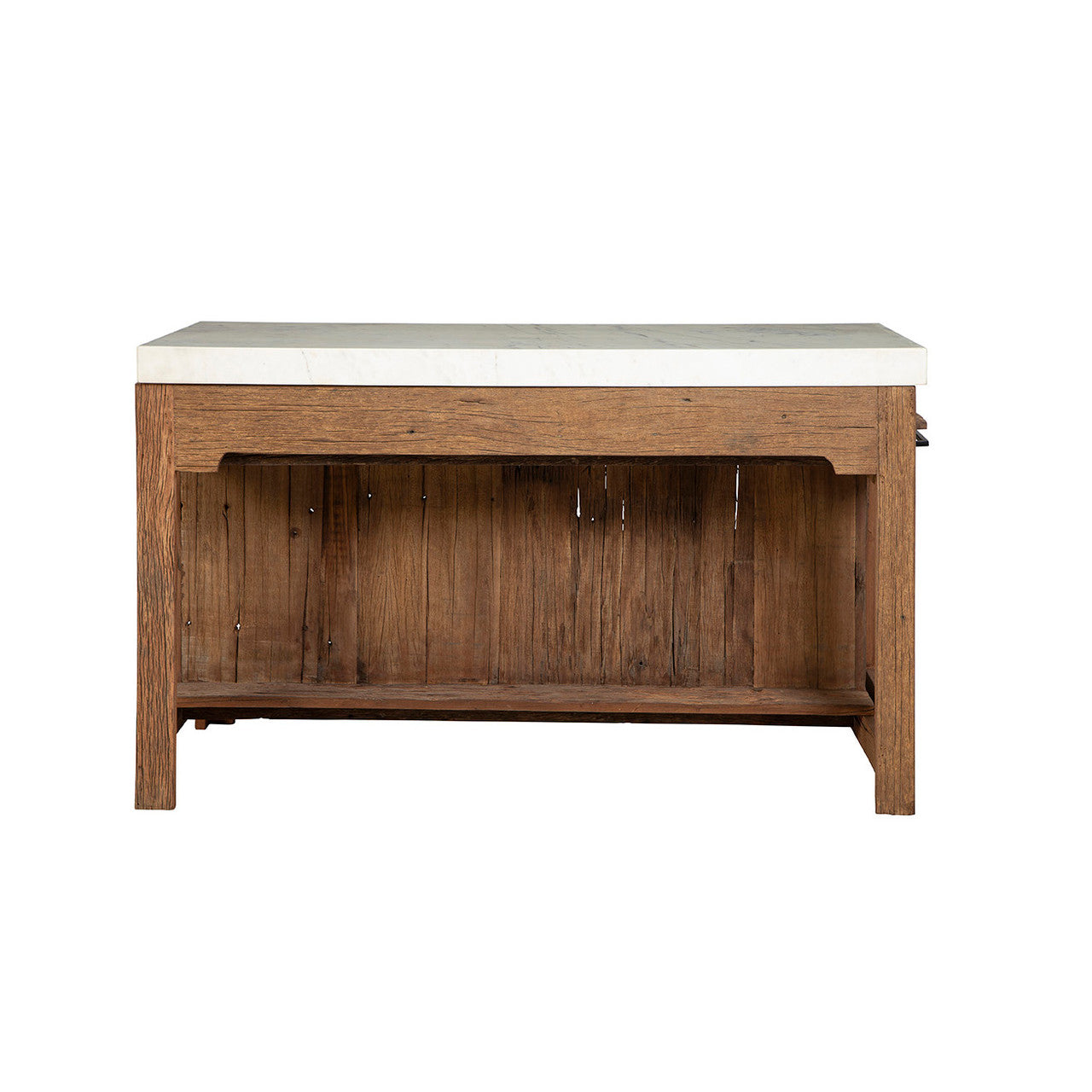 Rustic Marble Top Kitchen Island - 61"