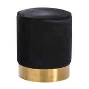 Arteriors Home, Pratt Black Cowhide Drum Ottoman,6060