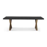 Brooks Dining Table X Base 40" x 92" Ebonized Top - Brass Base by Urbia - product view