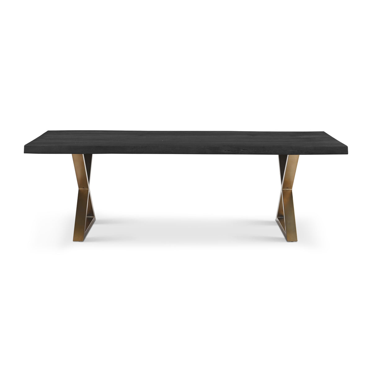 Brooks Dining Table X Base 40" x 92" Ebonized Top - Brass Base by Urbia - product view