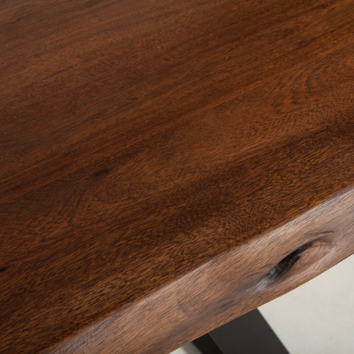 Brooklyn Loft Live Edge Solid Wood Iron Leg Dining Table 80"