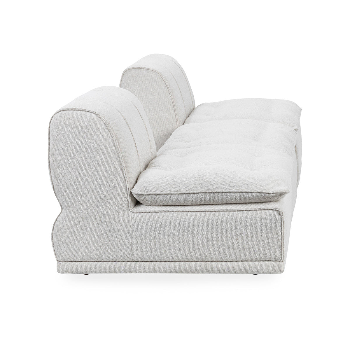 Haven White Upholstered Modular 2pc Sectional w/ Ottoman