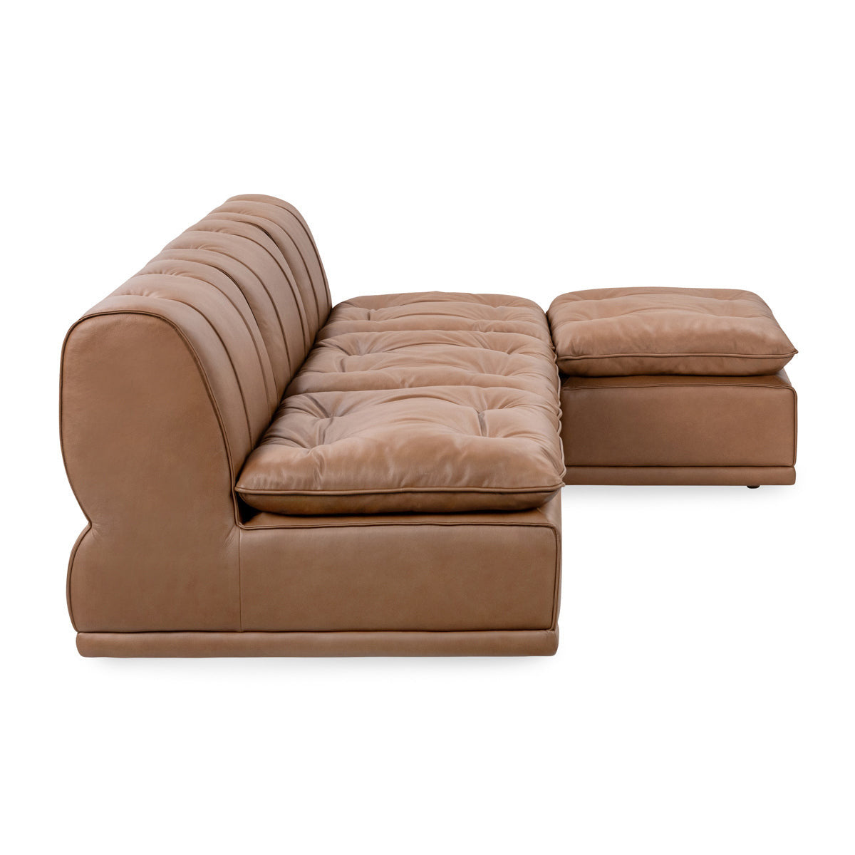 Haven Leather Modular 3pc Sectional w/ Ottoman