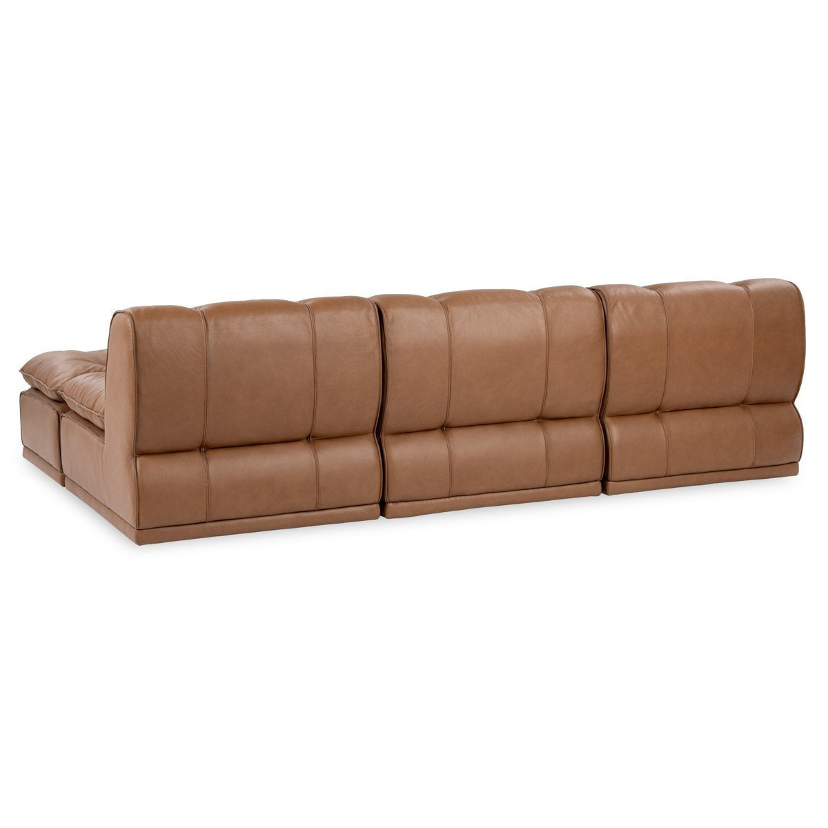 Haven Leather Modular 3pc Sectional w/ Ottoman
