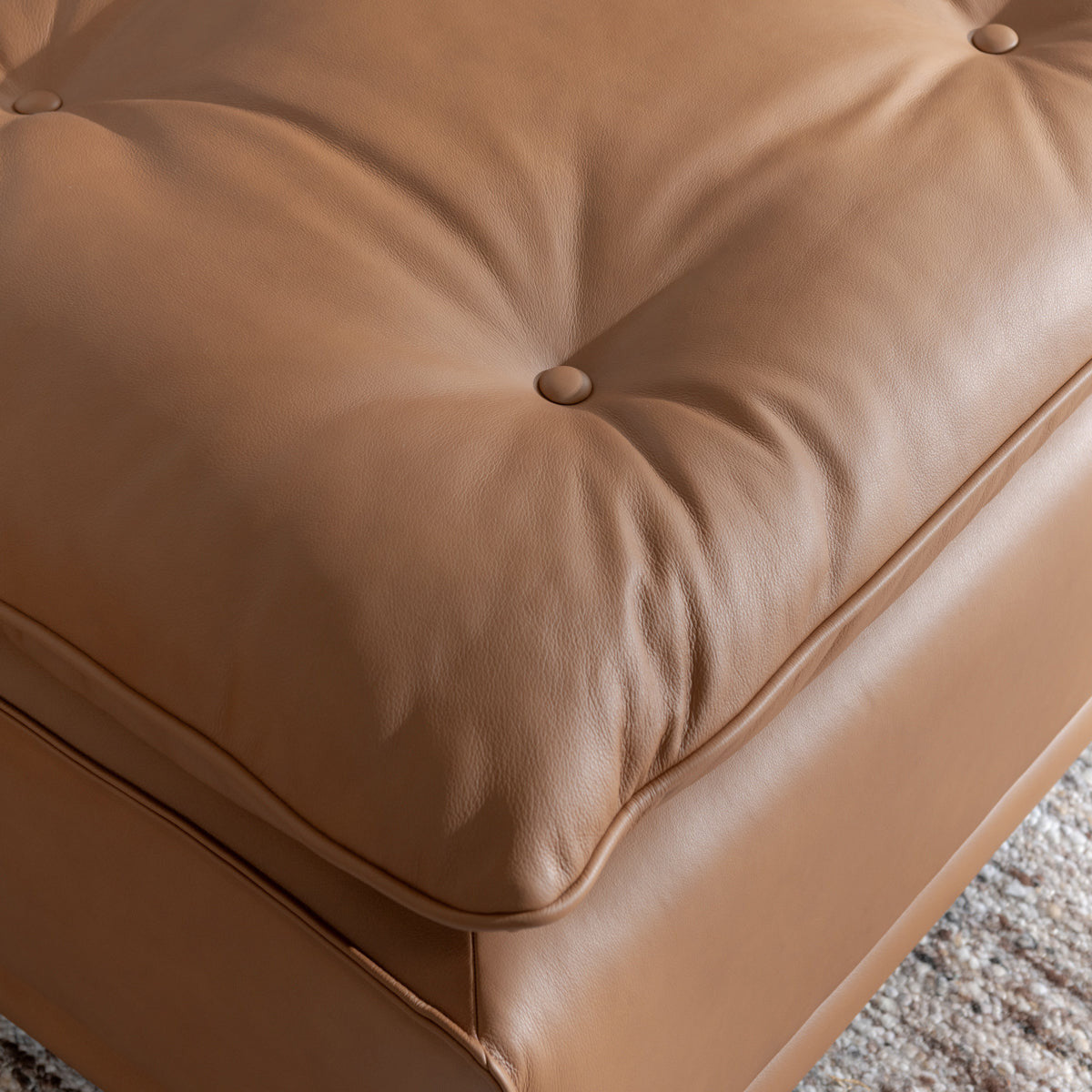 Haven Leather Modular 3pc Sectional w/ Ottoman
