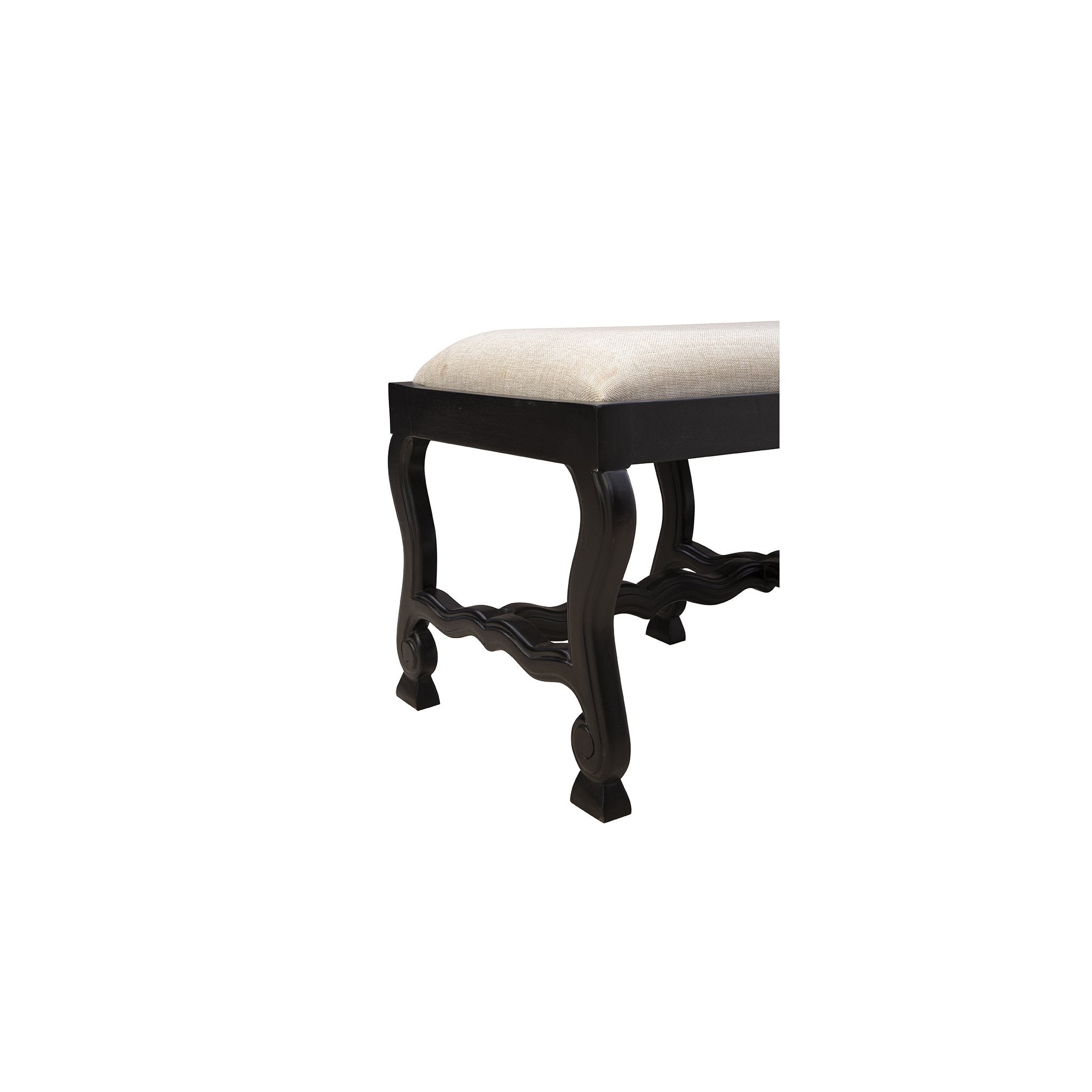 Black Romeo Bench - 59' detail view by Furniture Classics at ZIN Home