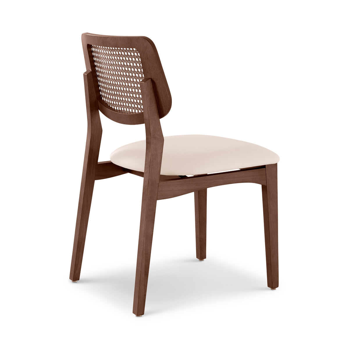 Beth Cane Dining Chair Nogal, Shimmy Cream Vinyl, Nogal Cane by Urbia - detail 4
