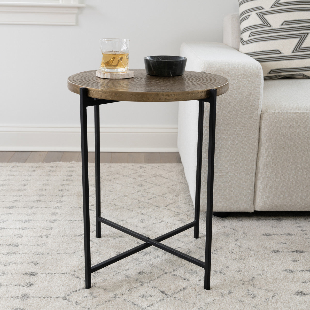 Elements - Navi - End Table - Antique Brass