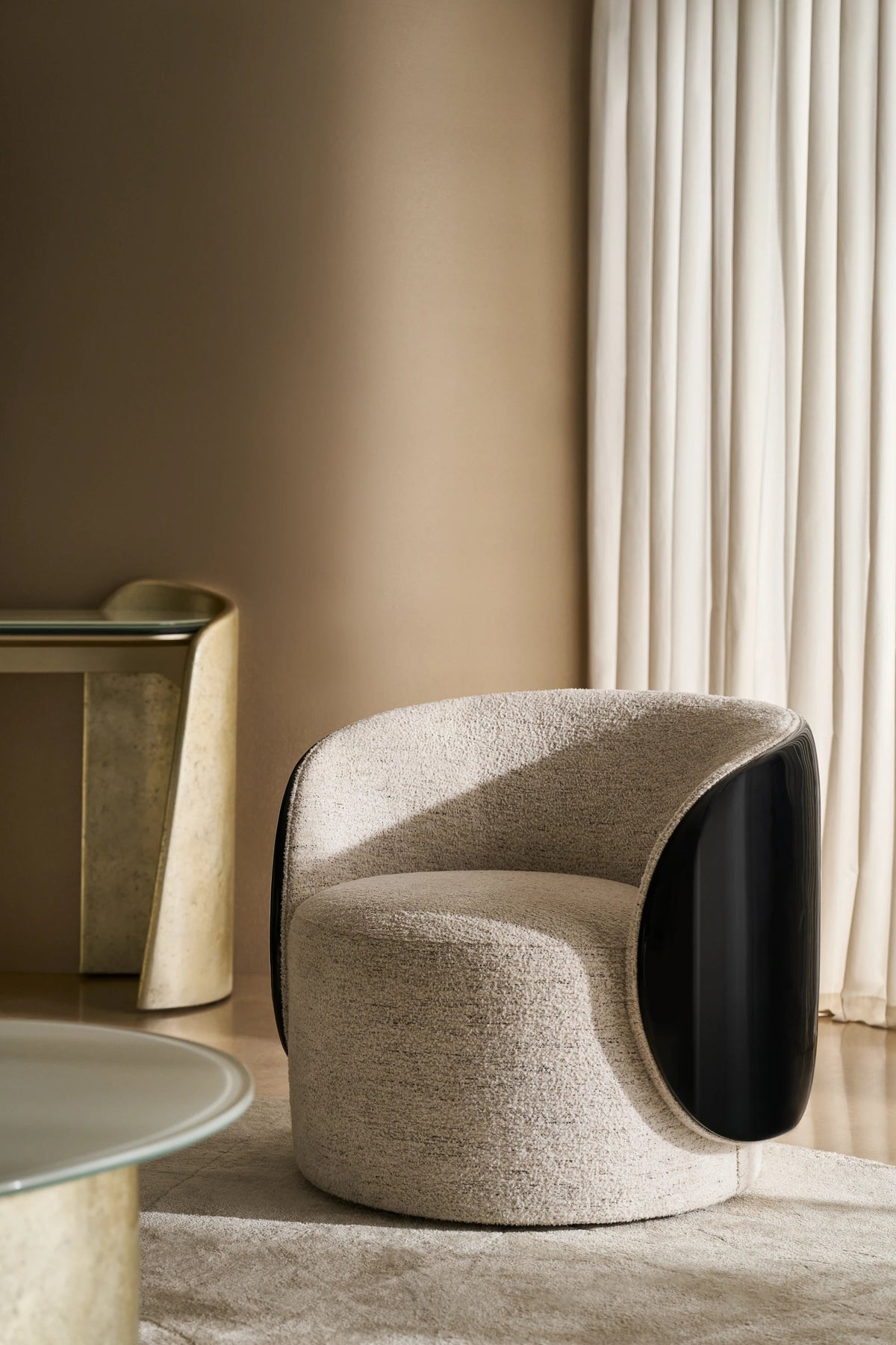 Cuff Swivel Chair Piano Black 33" by Caracole - view 2