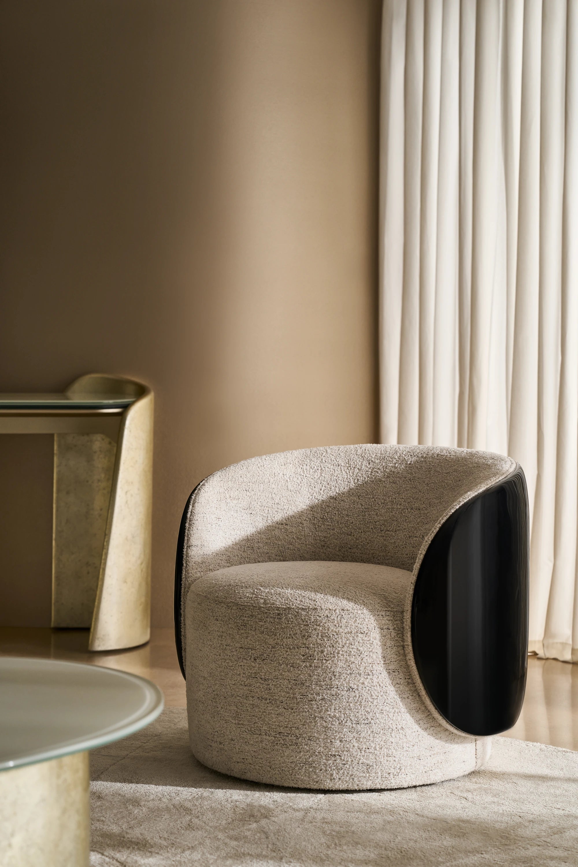 Cuff Swivel Chair Piano Black 33" by Caracole - view 2