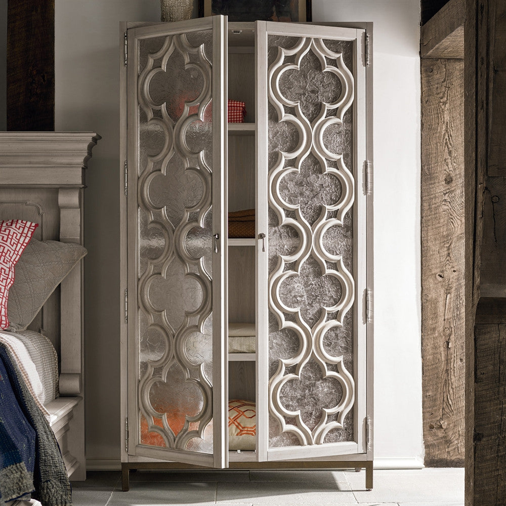 Belgian Cottage Ornate Display Storage Cabinet - Antiqued White