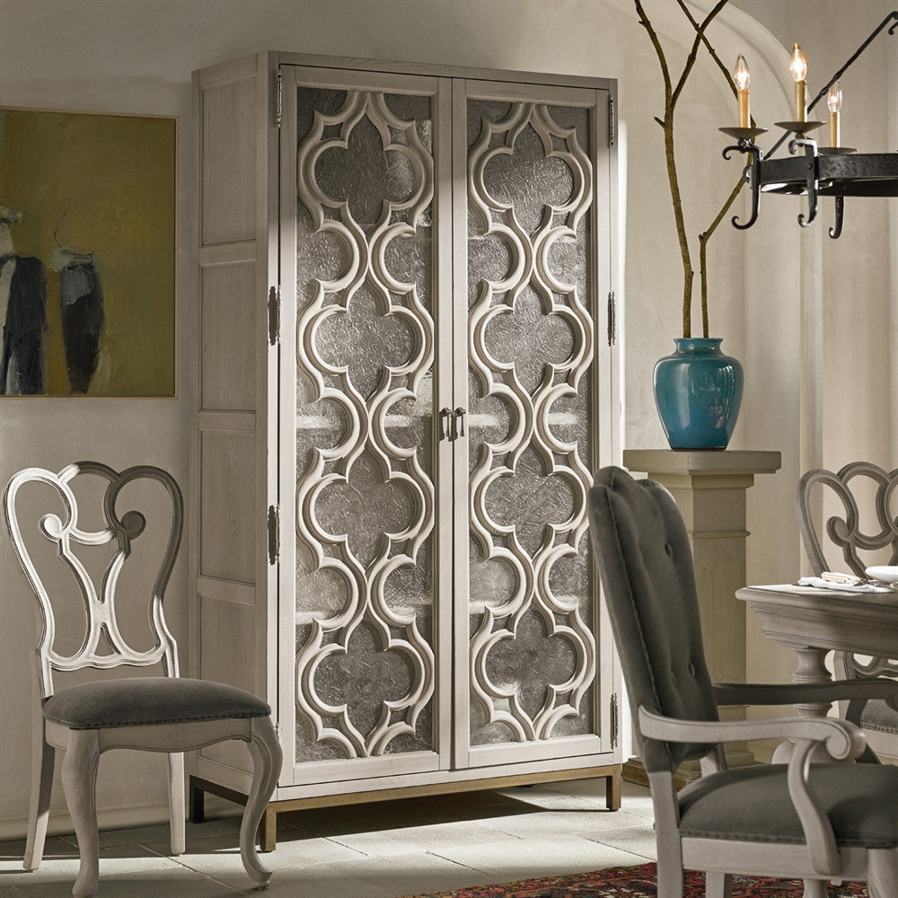 Belgian Cottage 2 Door Display Storage Cabinet - Antiqued White