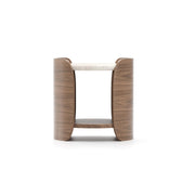Fleur Side Table With Wood Shelf Porcini 19" by Caracole