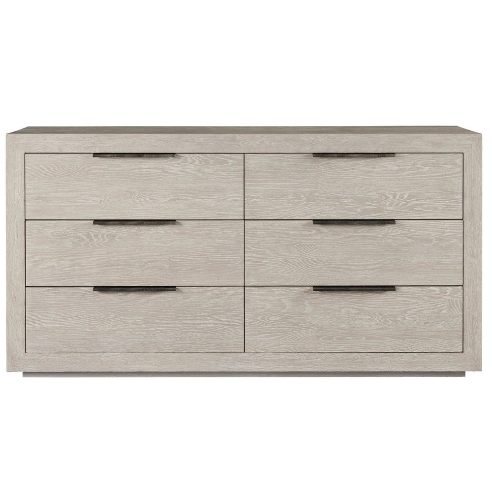 Modern Grey Oak Huston 6 Drawer Dresser 70"