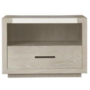 Modern Grey Oak Stone Top Huston 1 Drawer Nightstand