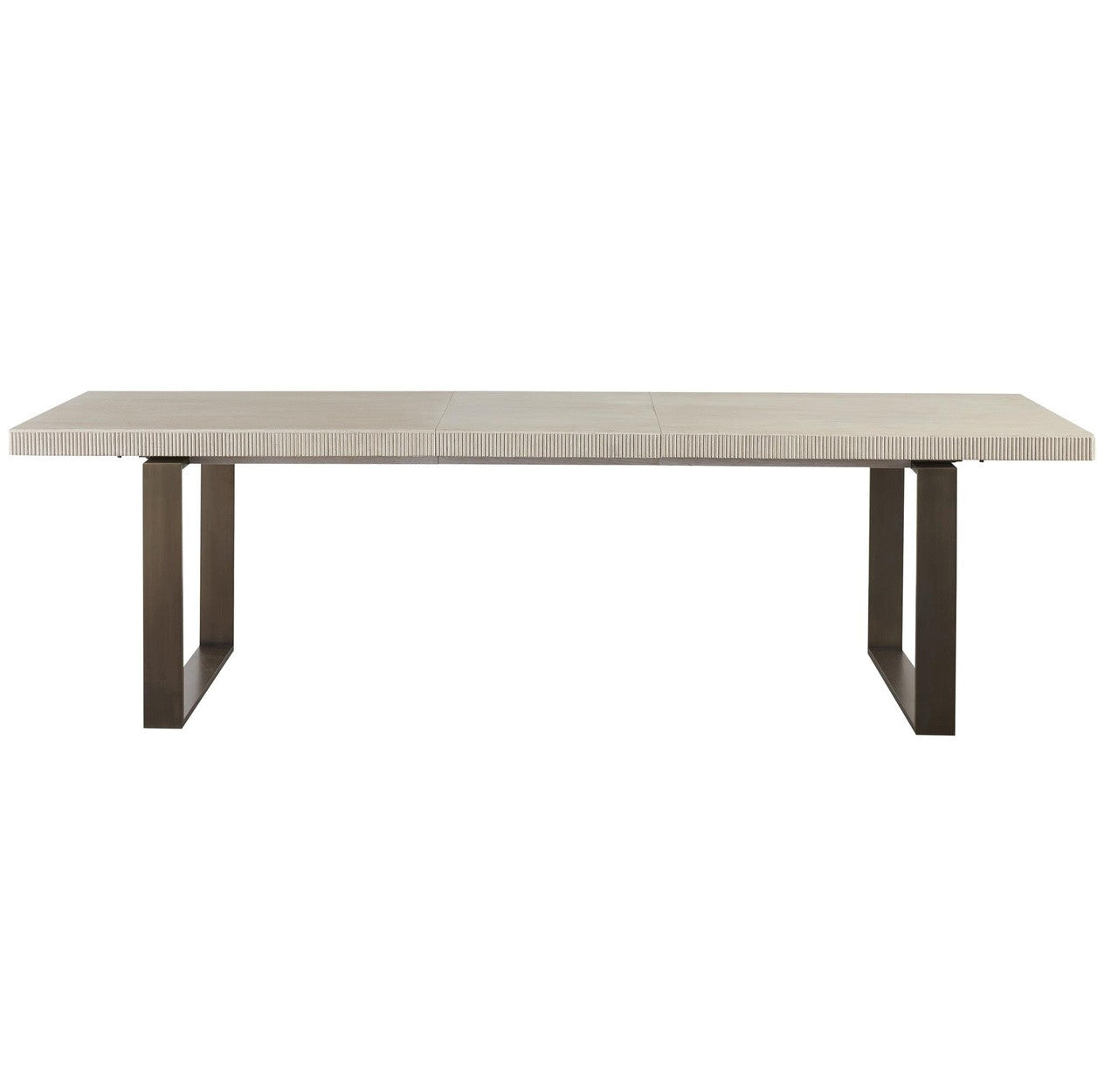 Modern Oak Wood + Bronze Metal Leg Extending Dining Table