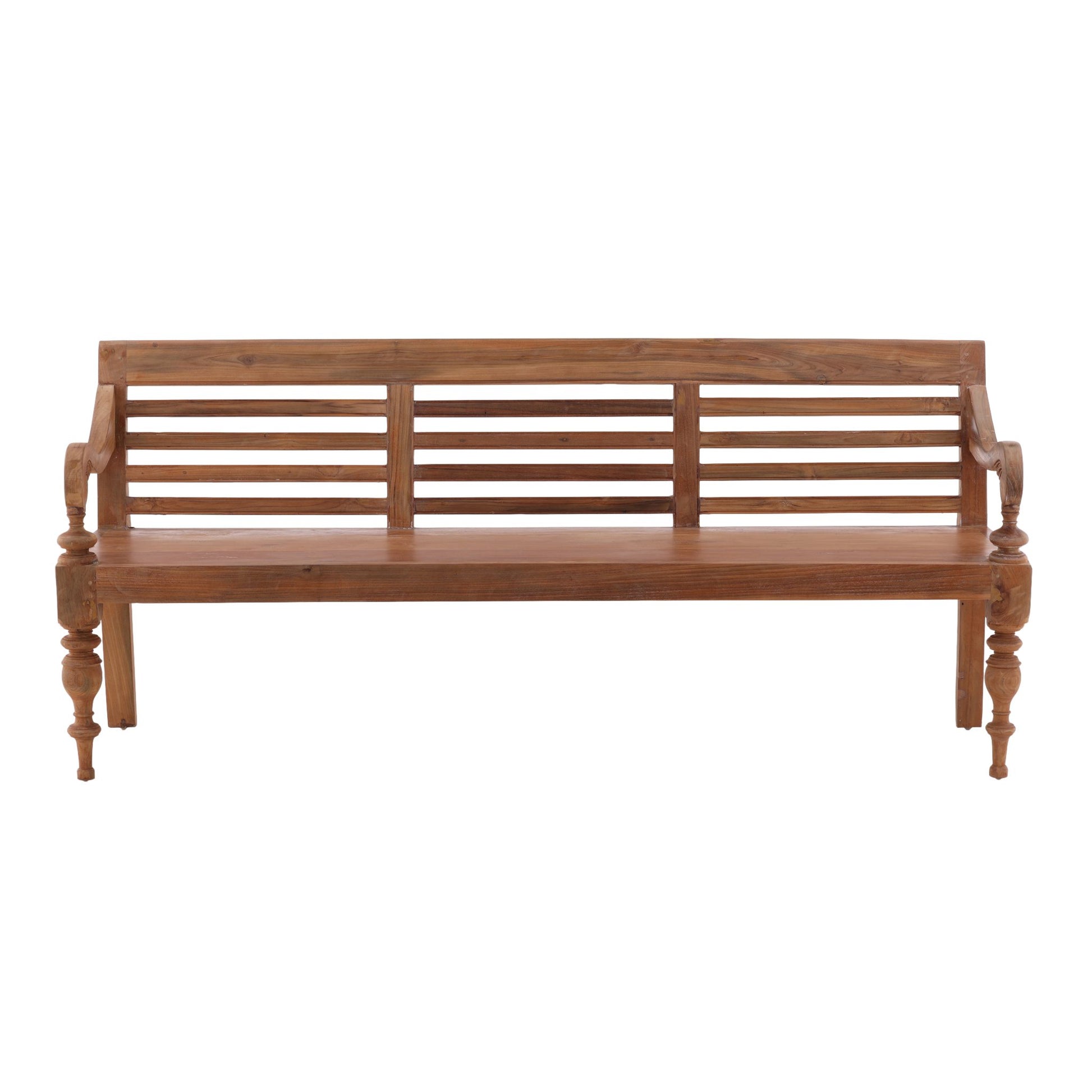 Antique Plantation Grown Teak Bench - 76.25' detail view by Furniture Classics at ZIN Home