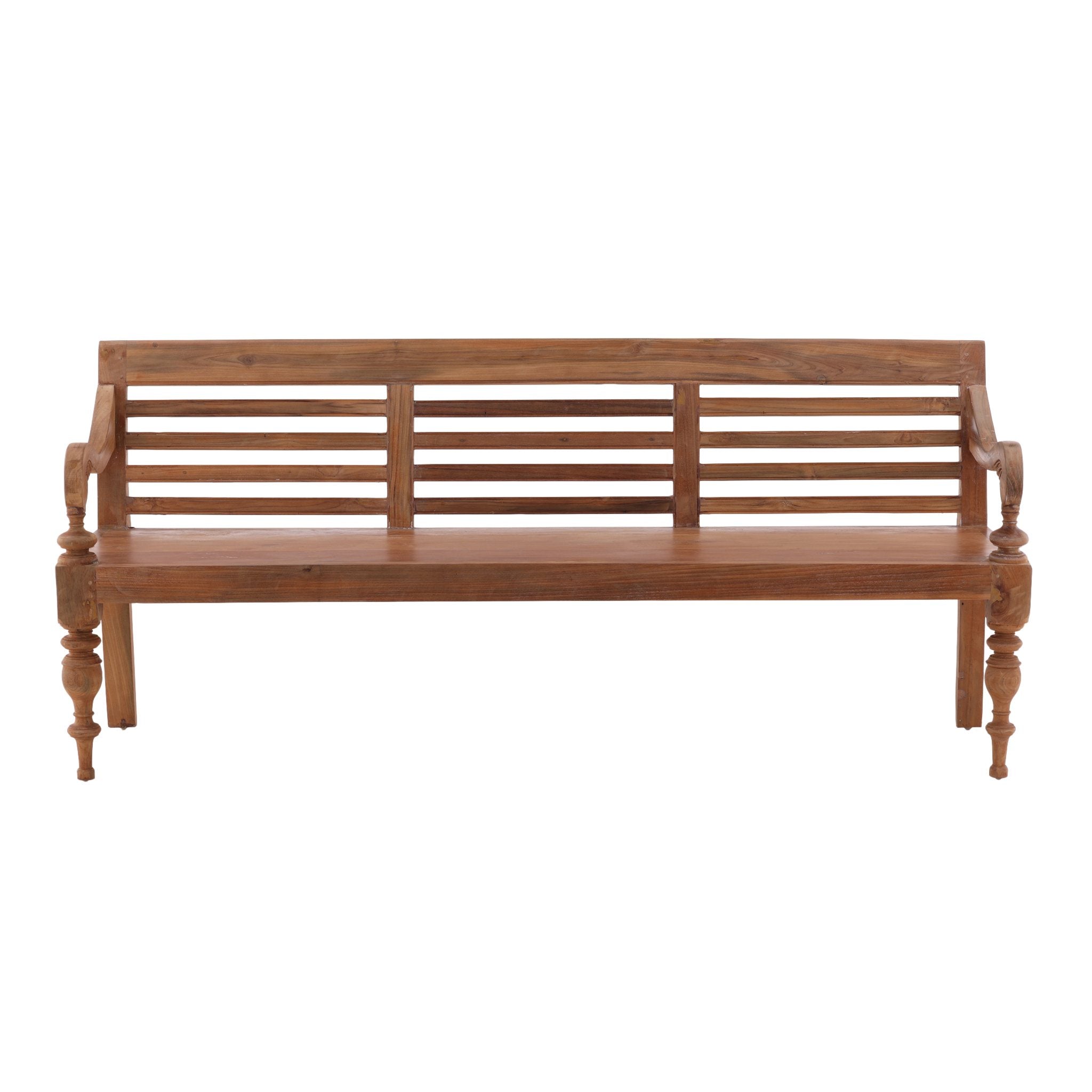 Antique Plantation Grown Teak Bench - 76.25' detail view by Furniture Classics at ZIN Home
