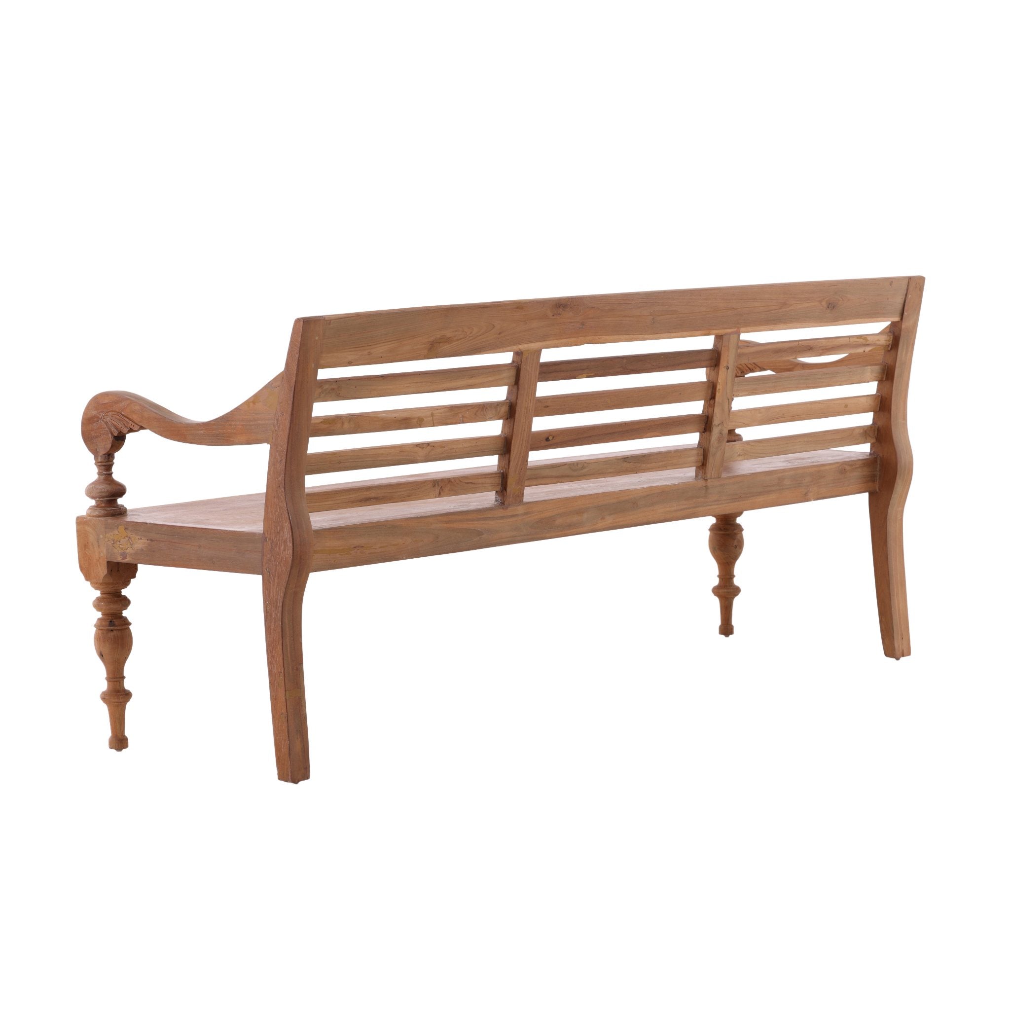 Antique Plantation Grown Teak Bench - 76.25' detail view by Furniture Classics at ZIN Home