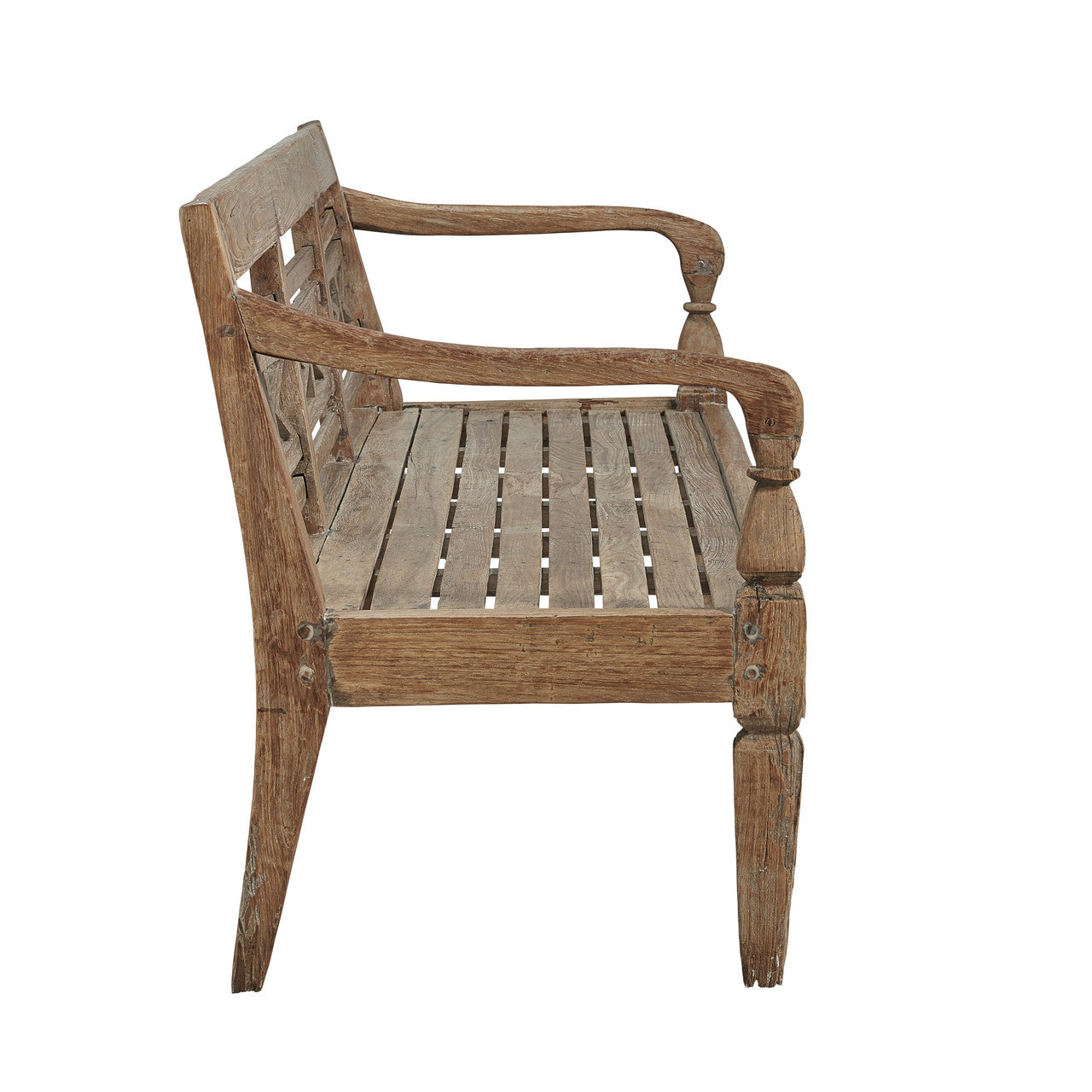 Antique Plantation Grown Teak Bench - 76.25'