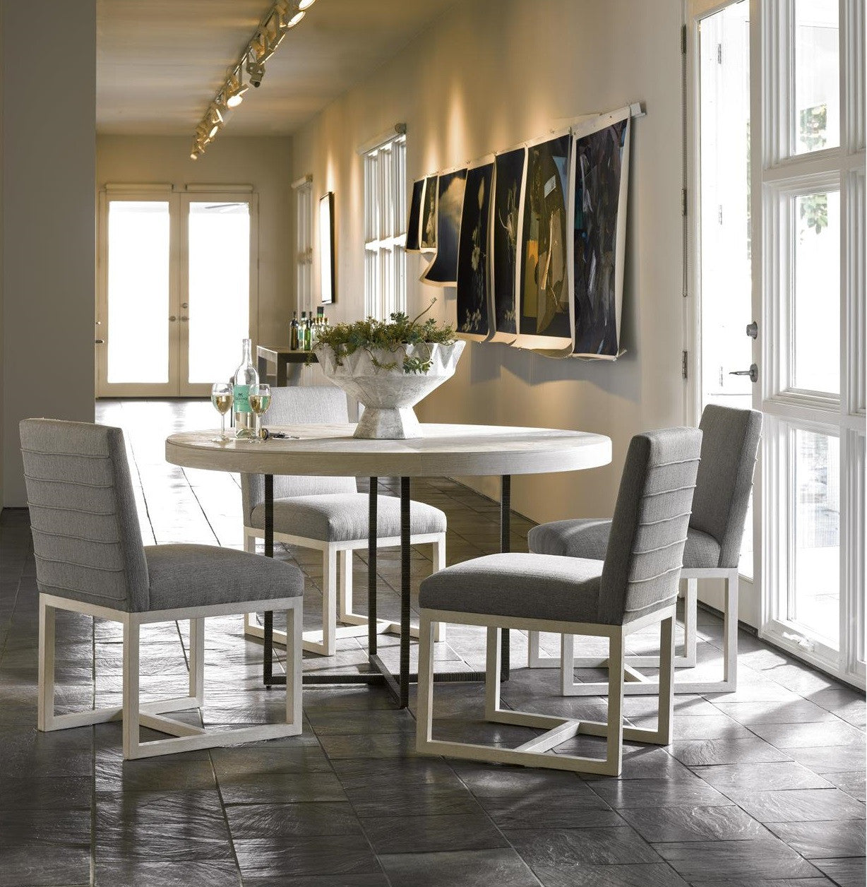 Carter Modern Grey Oak Upholstered Side Chair