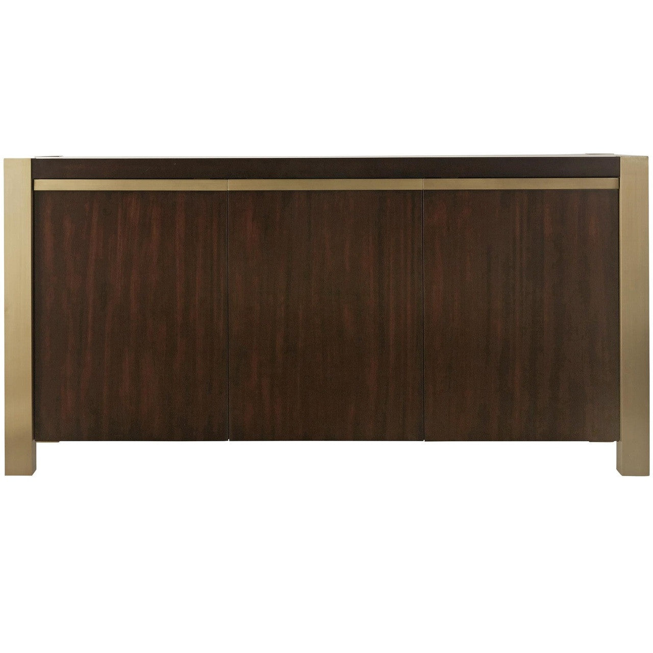 Gibson Modern Brushed Gold Mahogany Credenza Sideboard