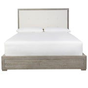 Nolan Modern Grey Oak Tufted Headboard Cal King Platform Bed