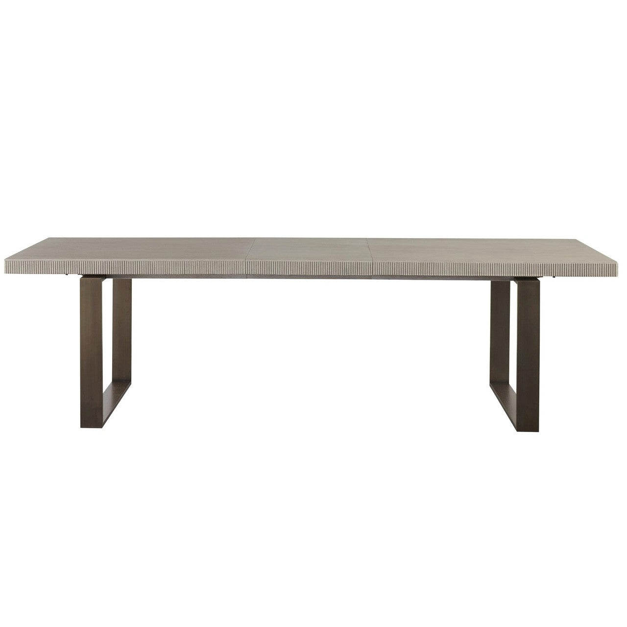 Robards Modern Oak Wood + Bronze Base Extension Dining Table 106"