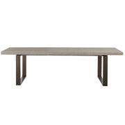 Robards Modern Oak Wood + Bronze Base Extension Dining Table 106"