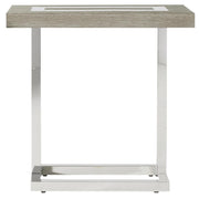 Wyatt Modern Oak Wood + Stainless Steel End Table