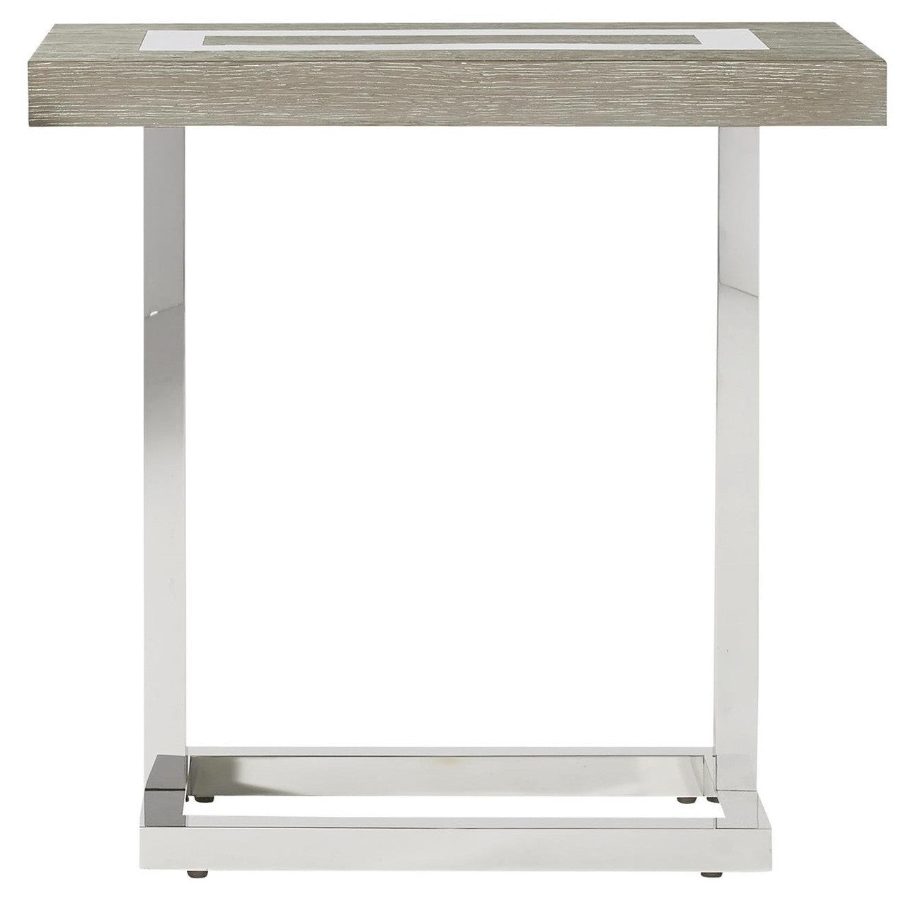 Wyatt Modern Oak Wood + Stainless Steel End Table