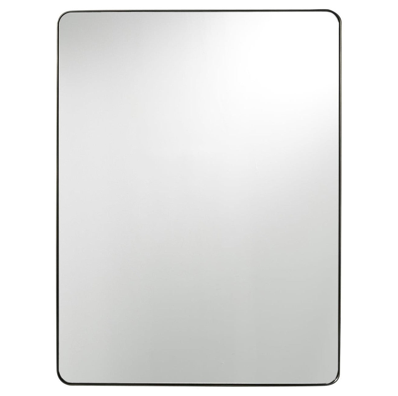 Modern Hollywood Regency Brushed Brass Rectangle Mirror