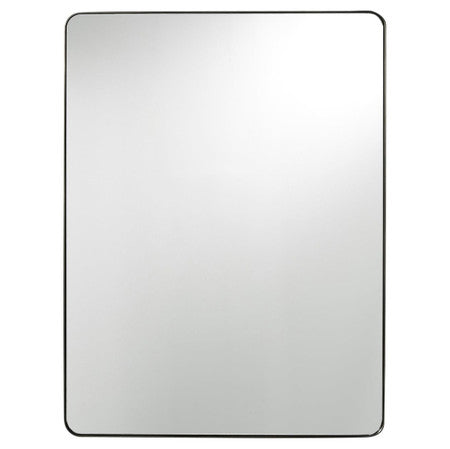 Modern Hollywood Regency Brushed Brass Rectangle Mirror