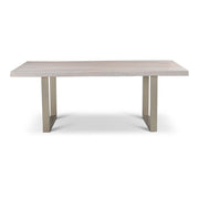 Brooks Dining Table U Base 40" x 79" White Wash Top - Pewter Base by Urbia - product view